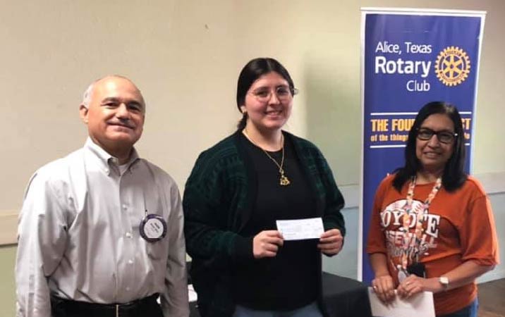 Alice Rotarians present Alice ISD student with scholarship