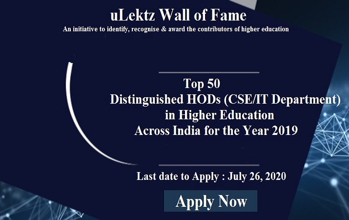 Top 50 Distinguished HODs (CSEIT Department) in Higher Education Across India for the Year 2019